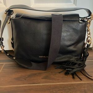 MICHAEL Michael Kors Brooke Pebble Leather Satchel - Black